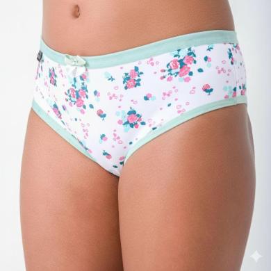 120G - Ayla - Calcinha Juvenil -  Microfibra Poliamida Estampada